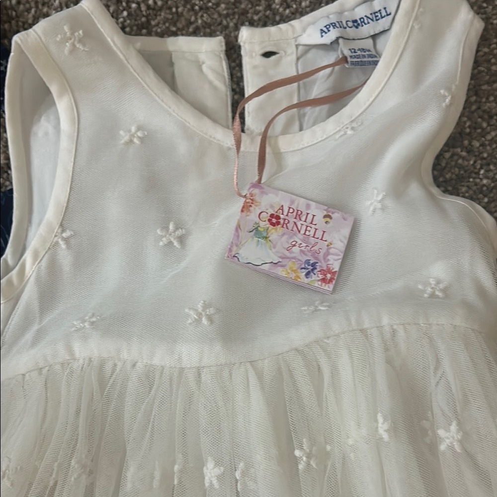 April Cornell ,Elegant Kids Dress Set - White and Red - Picture 4 of 6